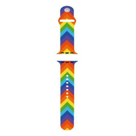 Силиконовый ремешок для Apple Watch Series 38/40 mm (Разноцветный / Rainbow)