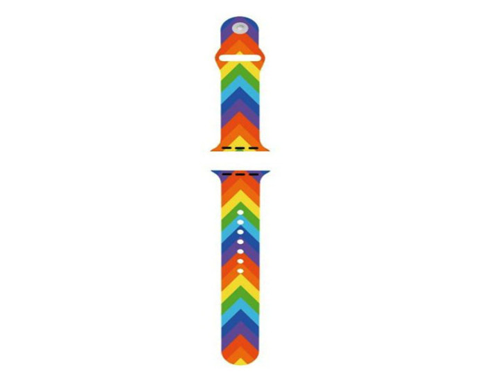Силиконовый ремешок для Apple Watch Series 38/40 mm (Разноцветный / Rainbow)