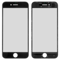 Скло фронтальне c OCA-пленкой iPhone 8 / SE 2020/ SE 2022, чорне з рамкою