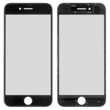Стекло фронтальное c OCA-пленкой iPhone 8 / SE 2020/ SE 2022, черное с рамкой