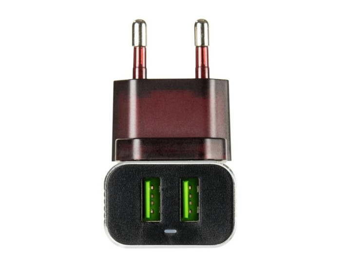 Сетевое зарядное устройство Ldnio A2206 с кабелем Micro (2USB, 2.4A) (Black/Grey) (Черно-серый)