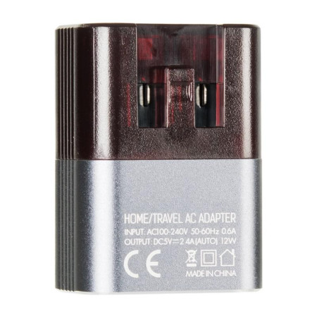 Сетевое зарядное устройство Ldnio A2206 с кабелем Micro (2USB, 2.4A) (Black/Grey) (Черно-серый)