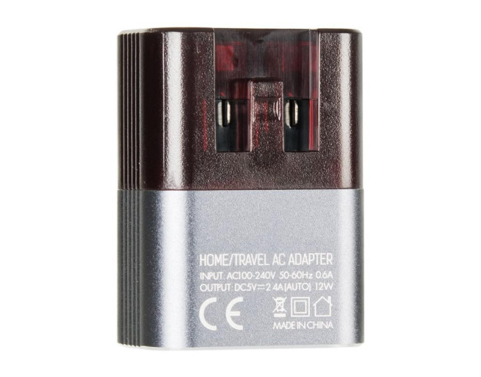 Сетевое зарядное устройство Ldnio A2206 с кабелем Micro (2USB, 2.4A) (Black/Grey) (Черно-серый)