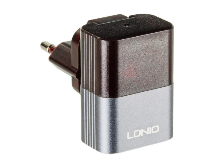Сетевое зарядное устройство Ldnio A2206 с кабелем Micro (2USB, 2.4A) (Black/Grey) (Черно-серый)