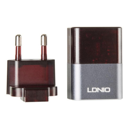 Сетевое зарядное устройство Ldnio A2206 с кабелем Micro (2USB, 2.4A) (Black/Grey) (Черно-серый)