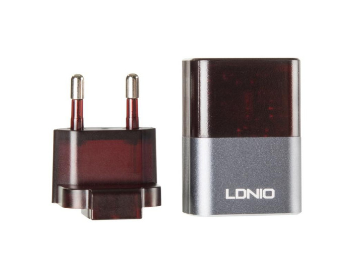 Сетевое зарядное устройство Ldnio A2206 с кабелем Micro (2USB, 2.4A) (Black/Grey) (Черно-серый)