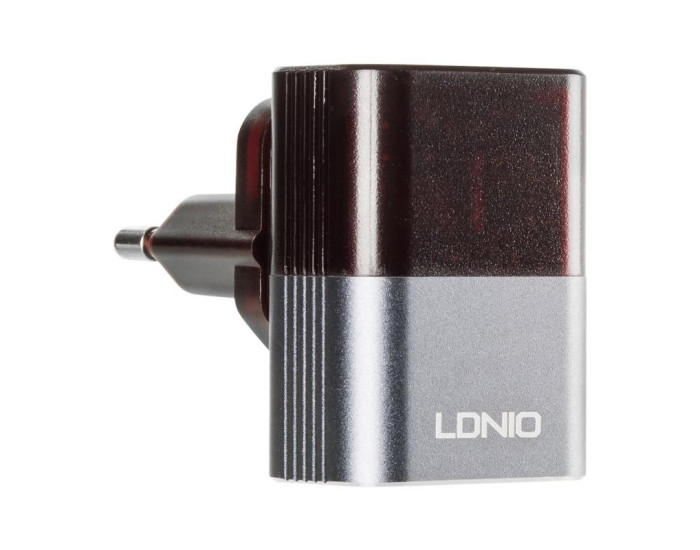 Сетевое зарядное устройство Ldnio A2206 с кабелем Micro (2USB, 2.4A) (Black/Grey) (Черно-серый)