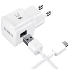 Мережеве зарядний пристрій Samsung з кабелем Type-C (2A) White