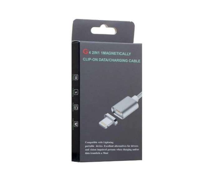 Кабель USB Data G4 magnetic USB to Lightning (1m) grey