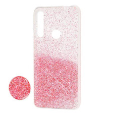 Чехол-силикон блестки + popsoket Huawei P Smart Plus Light Pink