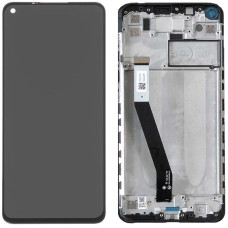 Дисплей з сенсорним екраном (модуль) Xiaomi Redmi Note 9 / Redmi 10X 4G чорний з рамкою, оригінал
