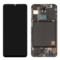Дисплей з сенсорним екраном (модуль) Samsung A405 A40 2019 чорний з рамкою, оригінал