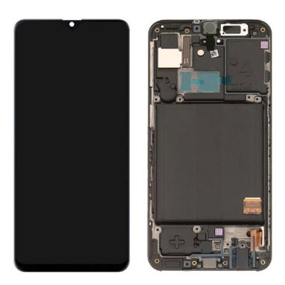 Дисплей з сенсорним екраном (модуль) Samsung A405 A40 2019 чорний з рамкою, оригінал
