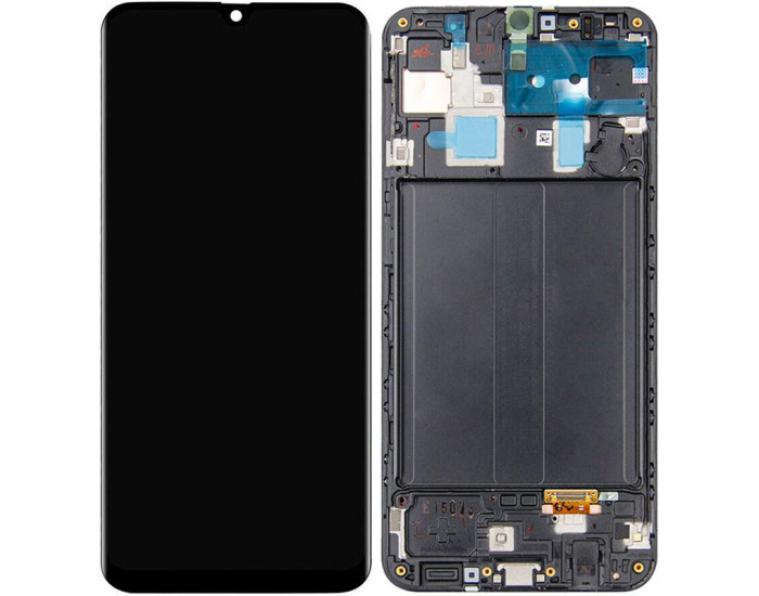 Дисплей с сенсорным экраном (модуль) Samsung A305 A30 2019, черный с рамкой, оригинал
