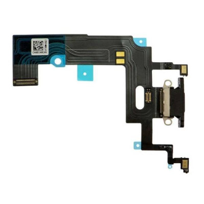Шлейф для iPhone XR, конектора зарядки, з мікрофоном, чорний, оригінал