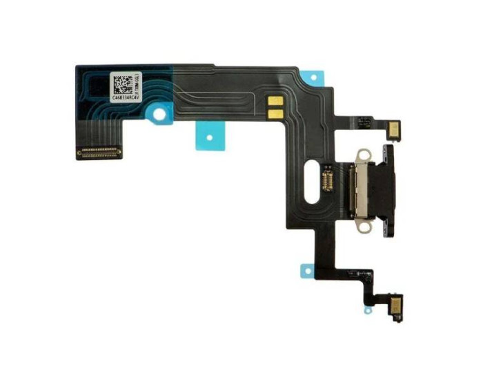 Шлейф для iPhone XR,  коннектора зарядки с микрофоном, черный, оригинал