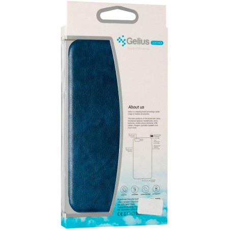 Чехол-книга Leather Gelius Huawei Y6P Blue