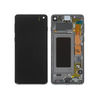 Дисплей з сенсорним екраном (модуль) Samsung G973 Galaxy S10, з рамкою, Prism чорний, оригінал