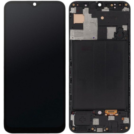 Дисплей с сенсорным экраном (модуль) Samsung A505 A50 2019, A507 A50s, черный с рамкой, OLED (Класс B)