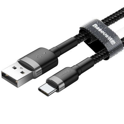 Кабель USB Baseus Cafule Type-C (CATKLF-CG1) (2m) (черный \ Black)