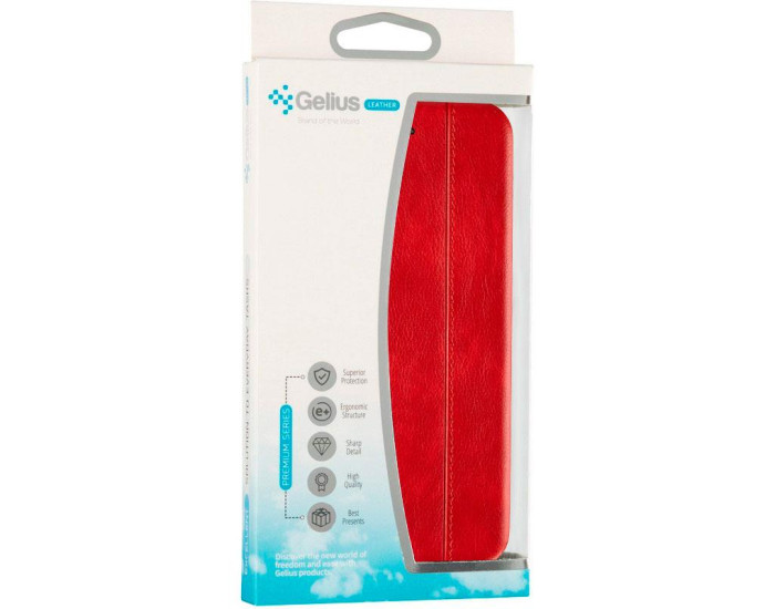 Чехол-книга Leather Gelius Huawei Y8P / P Smart S Red