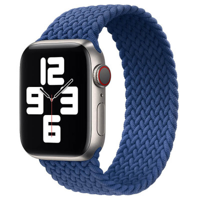 Ремешок для Apple Watch Braided Solo Loop Band Series 38/40 mm (L Size) (Синий / Dark Blue) (Класс B)