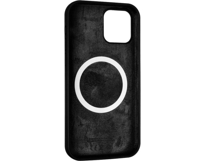 Чехол-силикон оригинал Full Soft Matte Case with MagSafe iPhone 12/12 Pro Black