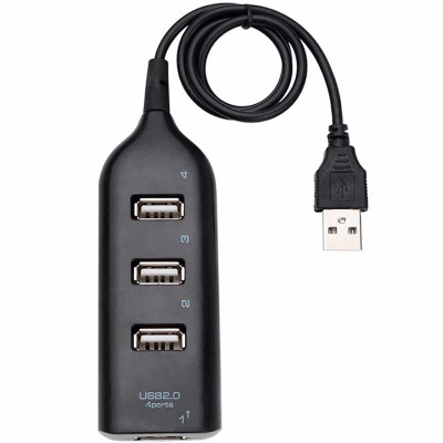 Перехідник USB HUB XD4 (4 USB2.0) Black
