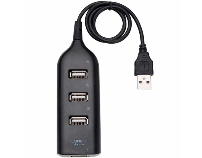 Переходник USB HUB XD4 (4 USB2.0) Black