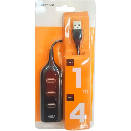 Переходник USB HUB XD4 (4 USB2.0) Black