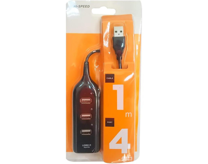 Переходник USB HUB XD4 (4 USB2.0) Black