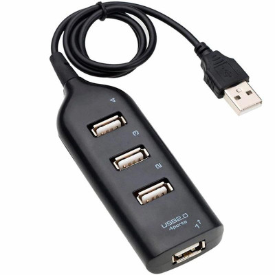 Перехідник USB HUB XD4 (4 USB2.0) Black