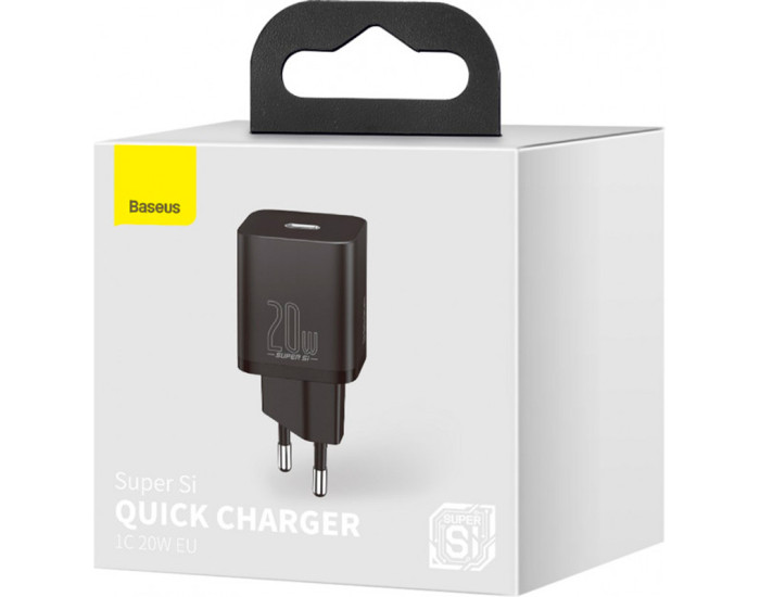 Мережеве зарядний пристрій Baseus 1Type-C Super Si 20W (CCSUP-B01) Black