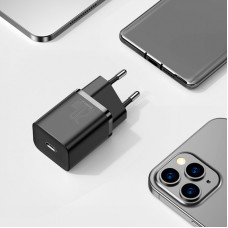 Мережеве зарядний пристрій Baseus 1Type-C Super Si 20W (CCSUP-B01) Black