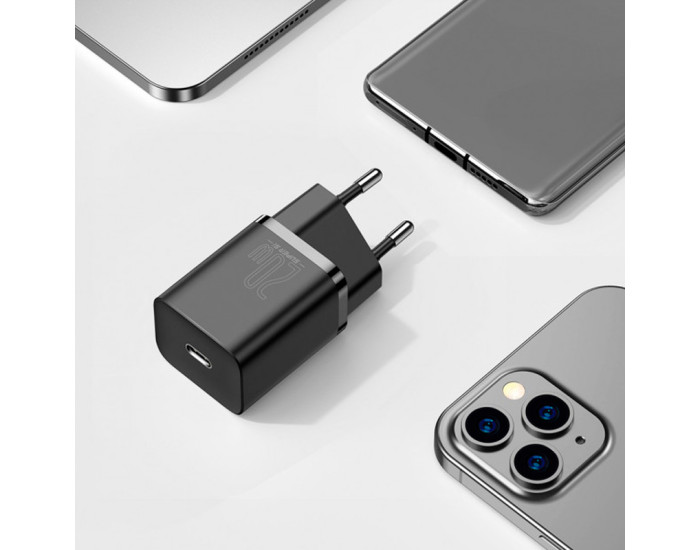Мережеве зарядний пристрій Baseus 1Type-C Super Si 20W (CCSUP-B01) Black