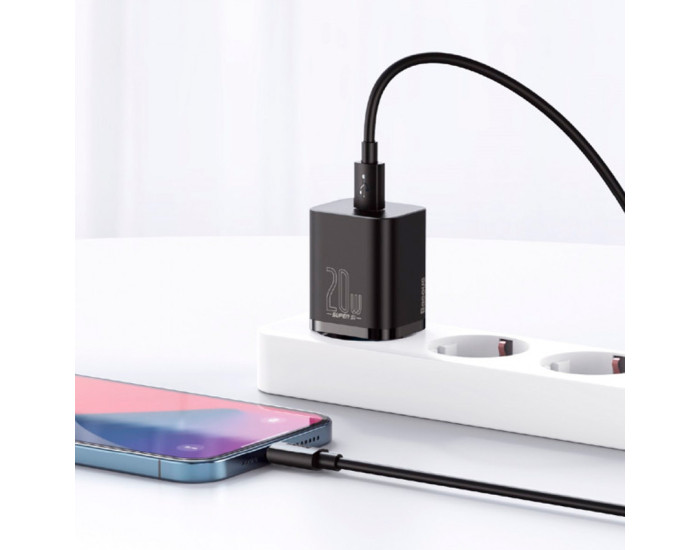 Мережеве зарядний пристрій Baseus 1Type-C Super Si 20W (CCSUP-B01) Black