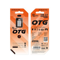 OTG Перехідник Borofone BV-2 Micro to OTG, Silver