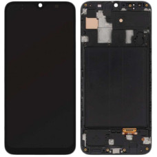 Дисплей з сенсорним екраном (модуль) Samsung A305 A30 2019, чорний з рамкою, OLED