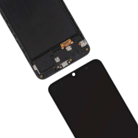 Дисплей с сенсорным экраном (модуль) Samsung A305 A30 2019, черный с рамкой, OLED