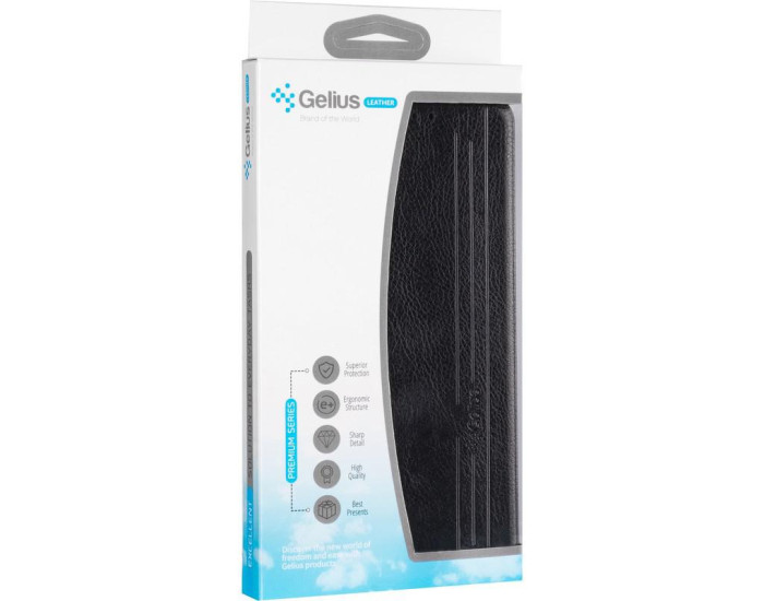 Чехол-книга Leather Gelius New for Nokia 3.4 Black