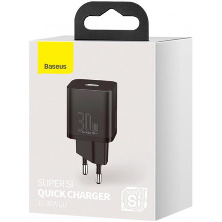 Сетевое зарядное устройство 1Type-C Baseus Super Si 30W (CCSUP-J01) (Черный \ Black)