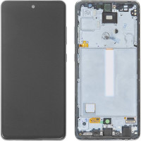 Дисплей с сенсорным экраном (модуль) Samsung A526 A52 5G, A525, черный с рамкой, оригинал