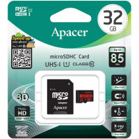 Карта пам'яті Apacer microSD 32Gb (UHS-1)(R85Mb/s) (Class 10) + Adapter SD