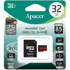 Карта памяти Apacer microSD 32Gb (UHS-1)(R85Mb/s) (Class 10) + Adapter SD