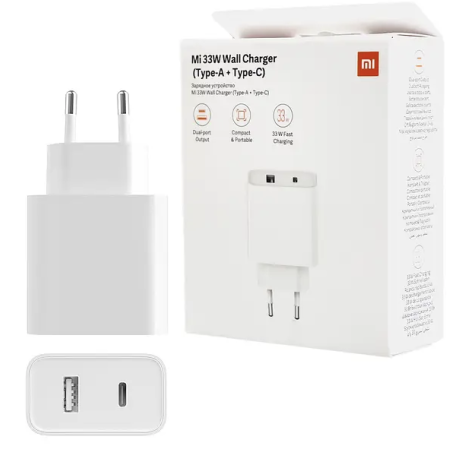 Сетевое зарядное устройство Xiaomi (OR) Wall Charger (33W/Type-A+Type-C) (BHR4996GL) White