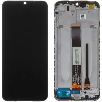 Дисплей с сенсорным экраном (модуль) Xiaomi Redmi 9A/Redmi 9C, черный, с рамкой оригинал