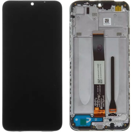 Дисплей с сенсорным экраном (модуль) Xiaomi Redmi 9A/Redmi 9C, черный, с рамкой оригинал