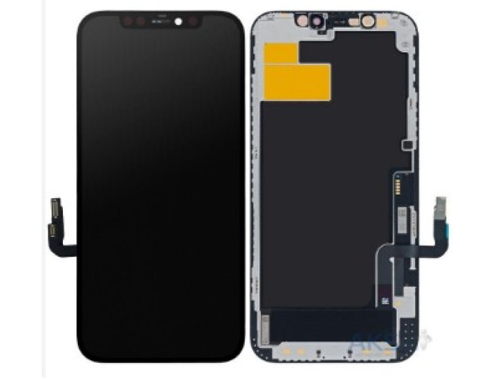 Дисплей з сенсорним екраном (модуль) iPhone 12, iPhone 12 Pro, чорний, OLED XY OEM SOFT