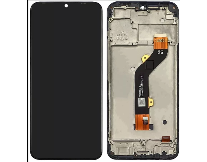 Дисплей с сенсорным экраном (модуль) Tecno Spark 8C KG5n, черный, с рамкой, оригинал (FPC6605-2)