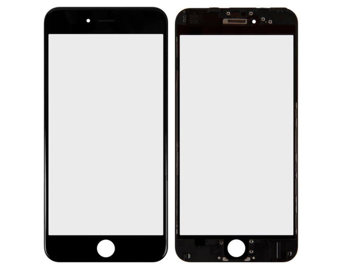 Стекло фронтальное c OCA-пленкой iPhone 6 Plus, черное с рамкой